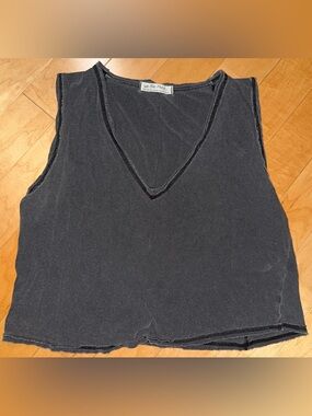 We The Free Black V-Neck Sleeveless Tank Top